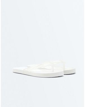 Oysho – strukturierte strand-sandalen - Weiß