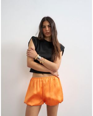 TOPSHOP Satin Bubble Short - Orange