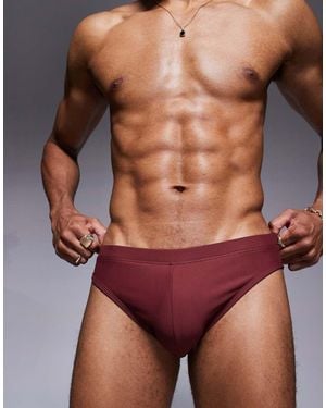 ASOS Textu Swim Briefs - Red