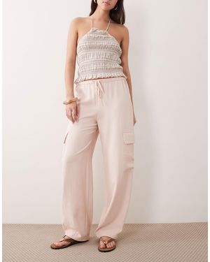 Miss Selfridge – elegante, weich fallende cargohose - Pink