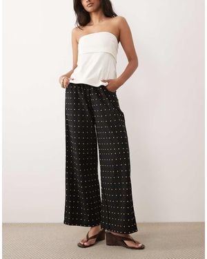 Never Fully Dressed Cotton Hotfix Wide Leg Trousers - Black
