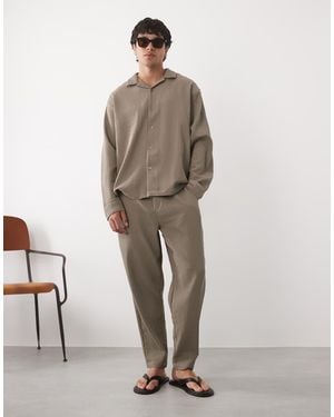 ASOS Plisse Trousers - Natural