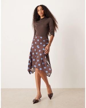 ASOS Slinky Hanky Hem Skirt - Multicolour