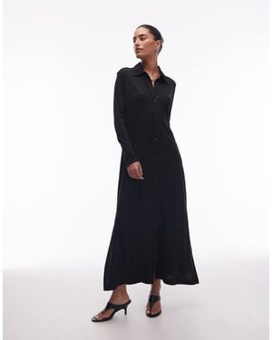 ARKET – maxi-hemdblusenkleid aus jersey - Blau