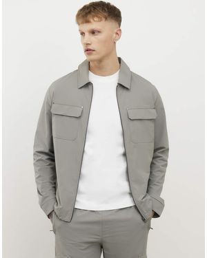 River Island Muscle Fit Shacket - Grey