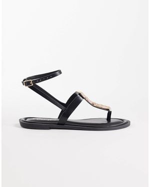 New Look Hardwear Toe Post Sandal - Metallic