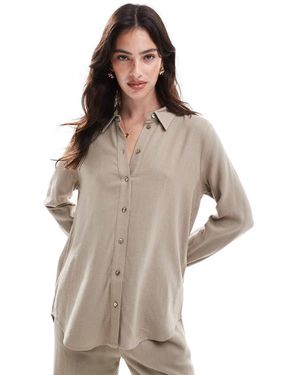 SELECTED Linen Touch Shirt - Brown