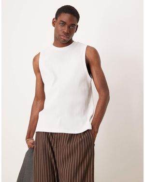 ASOS Premium Rib Crew Neck Tank - White