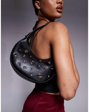 ASOS Interchangeable Shoulder And Cookie Clutch Bag With Eyelet Studs - Black