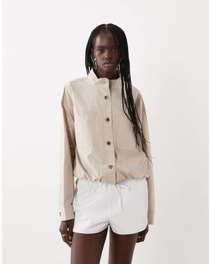 ARKET Katoenen Sportieve Overshirt - Naturel