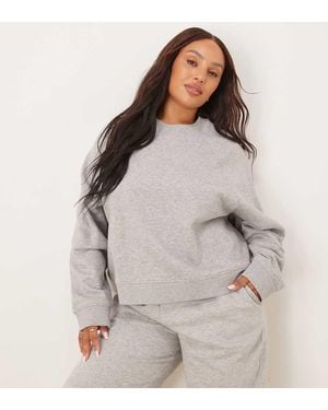 ASOS Asos Design Curve Oversized Brushback Sweatshirt With Raglan Detail - Grey