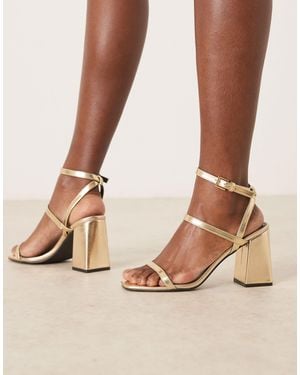 Raid Wide Fit Jeeya Block Heeled Sandals - Brown