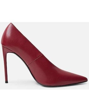 Public Desire Glossy Court High Heels - Red