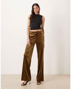 ASOS Tall Tailored Velvet Slim Straight Pants - Natural