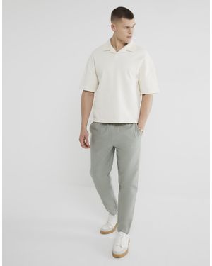 River Island Pantalon à enfiler en lin mélangé - clair - Blanc