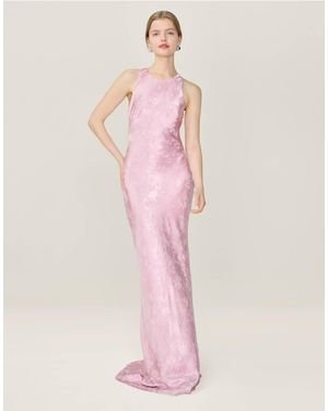 OMNES Dresses Jai Floral Maxi Dress With Cross Back - Pink