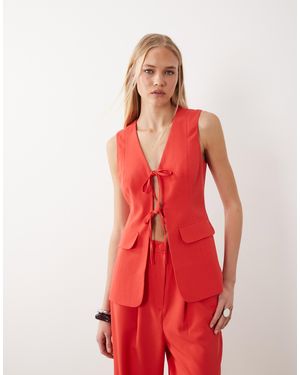Miss Selfridge – elegante longline-weste - Rot