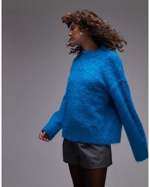 TOPSHOP – flauschiger strickpullover - Blau