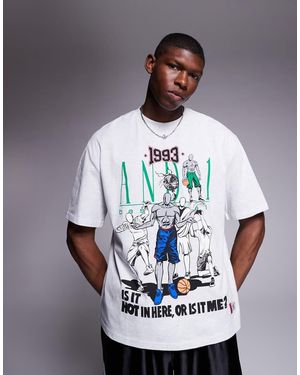 AND1 Oversized T-shirt With Sports Graphic - Grey