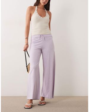 Mango Teen Tie Waist Pants - Purple
