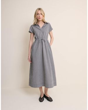 Nobody's Child Gingham Mason Shirt Midi Dress - Natural