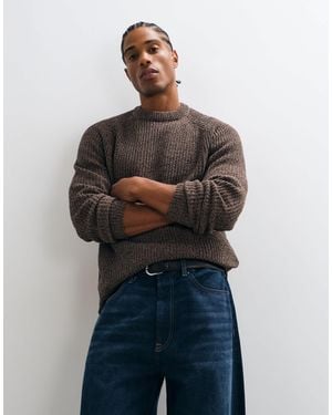 Only & Sons Relaxed Fit Raglan Crew Neck Knit Sweater - Blue