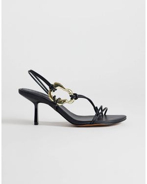 TOPSHOP Nova riemchensandale mit mittelhohem absatz und metall-details - Mettallic