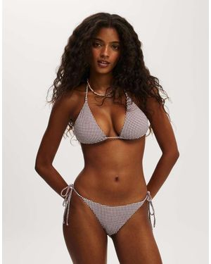 Cotton On String Tie Side Brazilian Bikini Bottom - Brown