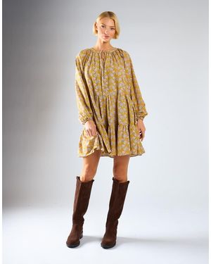 Glamorous Long Sleeve Mini Dress - Metallic