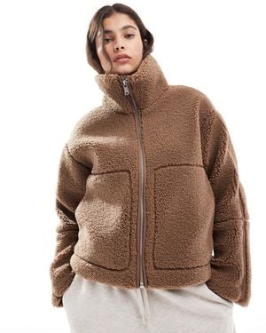 ONLY Slouchy Teddy Jacket - Brown