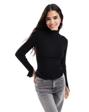 Threadbare High Neck Split Sleeve Jumper - Black