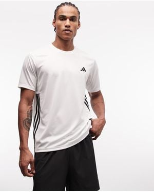 adidas Originals Adidas Training Essentials 3 Stripe T-shirt - White