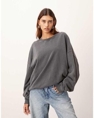 ARRANGE Premium Acid Wash Oversized Jumper - Grey