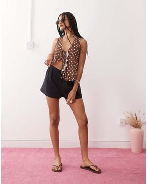 Collusion Linen Look Boxer Short - Pink