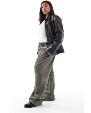 ASOS Asos Design Curve Corduroy Pull On Pants - Green