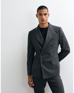 ASOS Slim Double Breasted Suit Jacket - Grey