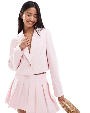 Miss Selfridge One Button Cropped Jacket - Pink