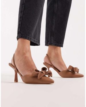 SEQWL Salado Sling Back Block Heeled Shoe With Bow Detail - Black