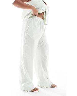 ONLY Wide Leg Boxer Detail Pants - White