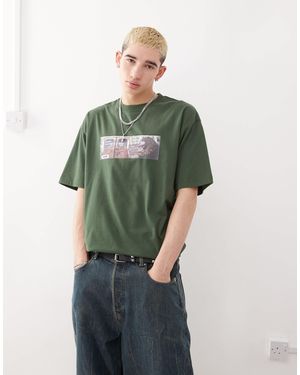 X-Large T-shirt avec logo et motif métro imprimé sur l'avant - Vert
