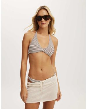 Cotton On Scoop Neck Halter Bikini Top - Natural