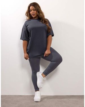 Yours Clothing Elasticated Jersey Leggings - Blue