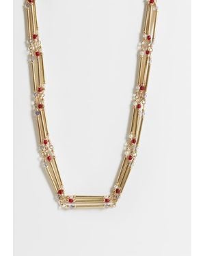 ASOS Multi-row Necklace With Mini Beads - White