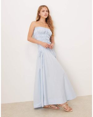 Vrg Grl Isable Shirred Bust Midaxi Dress - White