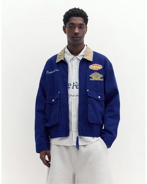Pull&Bear Veste avec col et écussons - Bleu