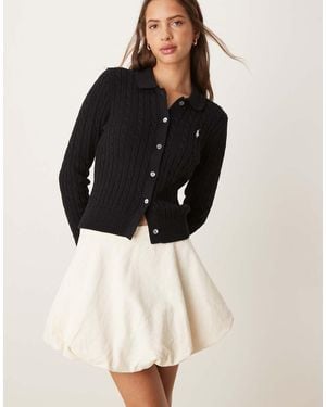 Mango Mini Denim Puffball Skirt - Black