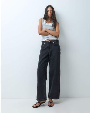 Weekday Vaqueros Negro Lavado Holgados De Talle Bajo Missy De - Blanco