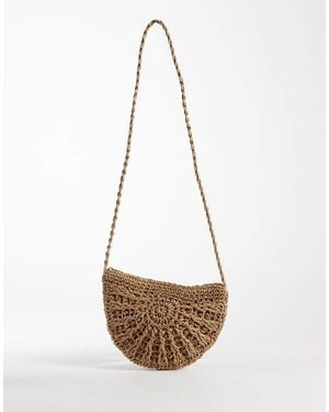 Pieces Half Moon Crossbody Bag - White
