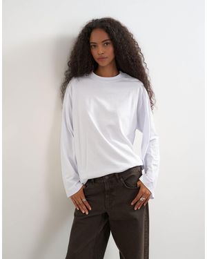 TOPSHOP Oberteil mit nahtdetails, langärmlig, skater-style, - Weiß