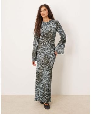 ASOS Slash Neck Maxi Dress - Gray